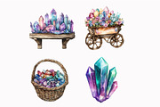 Watercolor Crystals Lover Clipart, an Illustration by Design Market (Thumbnail 4 of 4)