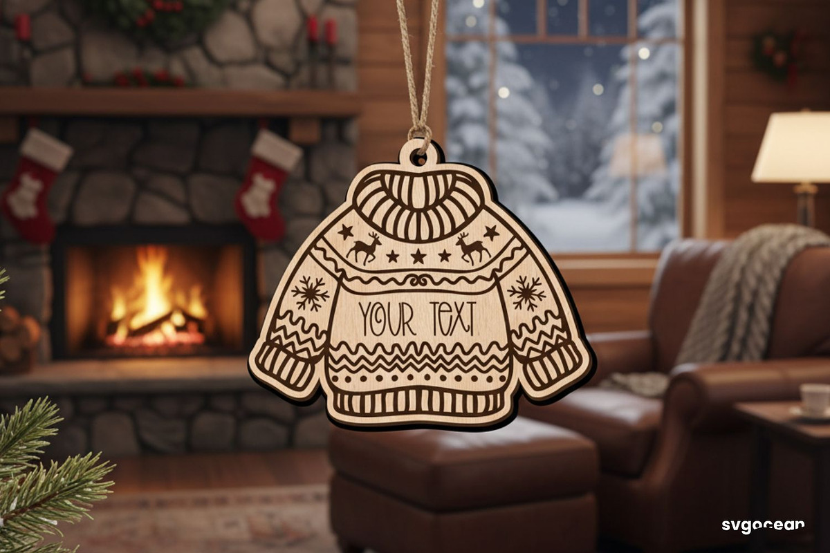 Christmas Sweater Ornaments SVG Bund, a Decorative Illustration by svgocean (Photo 3 of 9)