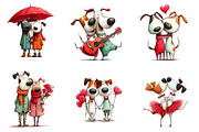 whimsical valentines day dogs clipar, an Illustration by CreationArt (Thumbnail 6 of 6)
