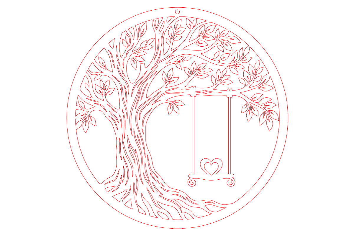 Tree Swing Circle Laser Cut SVG, an Object Graphic by DreamCafeArt (Photo 3 of 3)