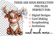 Cute & Funny Festive Highland Cow, an Illustration by Daily.Designs (Thumbnail 2 of 5)