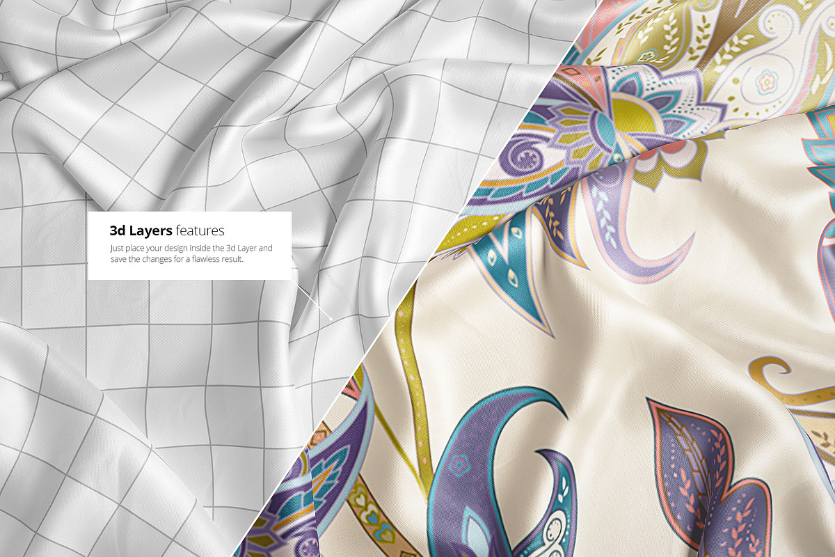 Silk Closeup Mockup Set, a Print Template by WebAndCat (Photo 6 of 7)