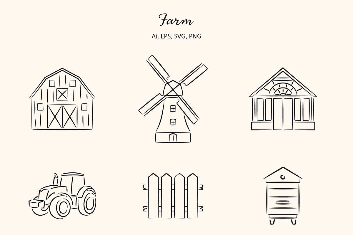 Farmers market illustration set, an Object Illustration by NatalieArtShop (Photo 4 of 16)
