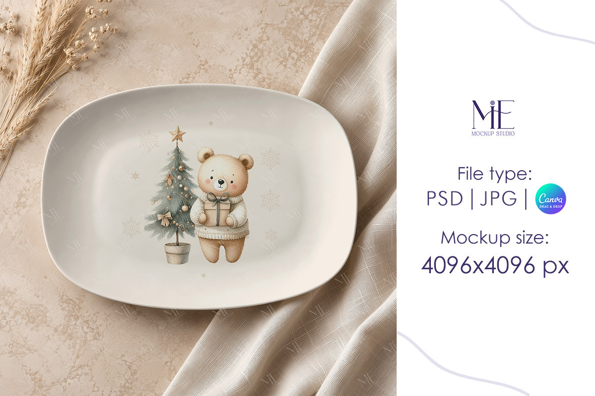 Deco Plate Oval Platter Mockup, a Merchandise Mockup by Mie Mockup Studio (Photo 7 of 8)