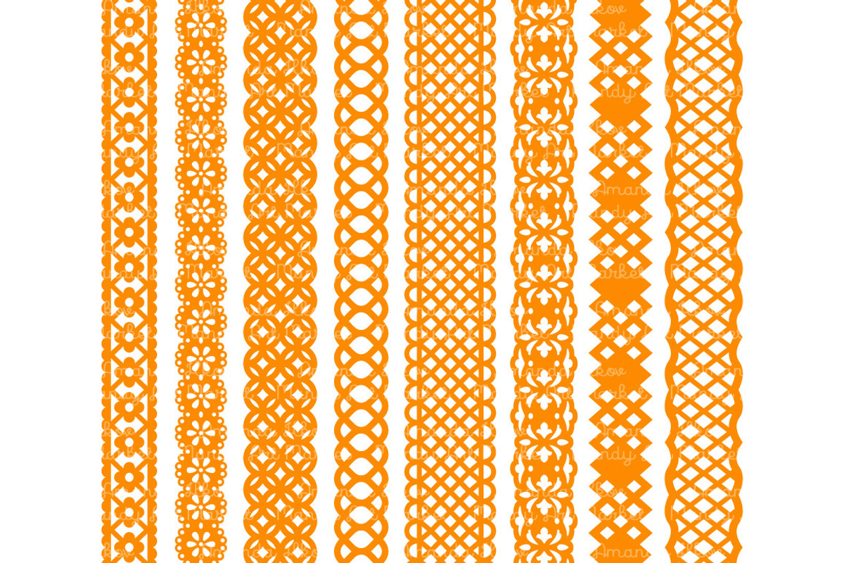 Tangerine Orange Lace Borders, an Illustration by Amanda Ilkov (Photo 3 of 5)