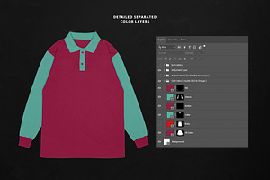 Realistic Long Sleeve Polo Shirt