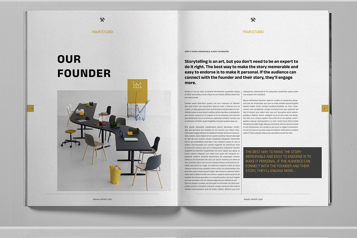 Gold Annual Report Brochure Template preview 4