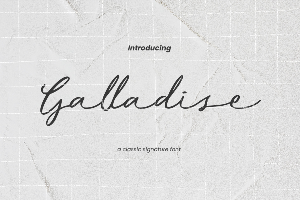 Galladise, a Script Font by kerismaker (Photo 1 of 10)