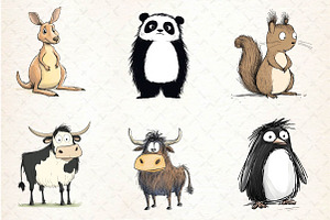 Animals Minimalist Cartoon Sublimati