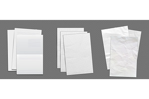 Different paper sheets set on grey, an Object Illustration by art PVP - market