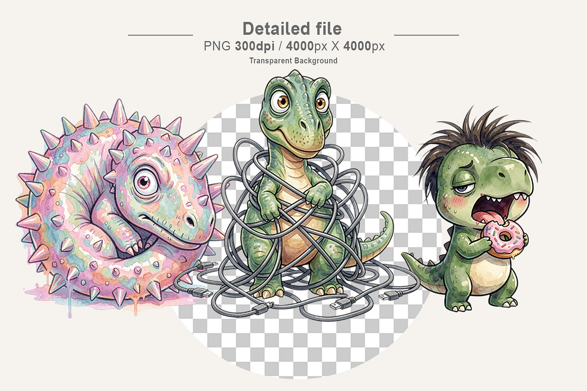 Funny Burnout Dino Sublimation, an Illustration by Artnoy (Photo 3 of 8)