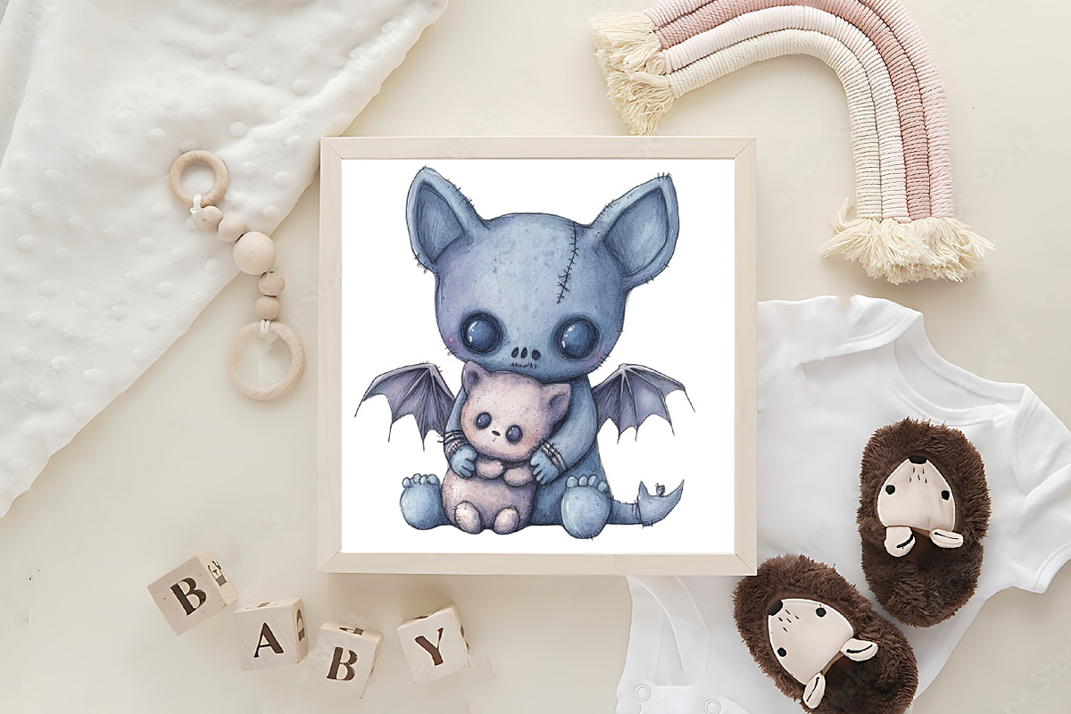 Cute Kawaii Zombie Doll Clipart, an Illustration by CraftArtStudio (Photo 6 of 6)