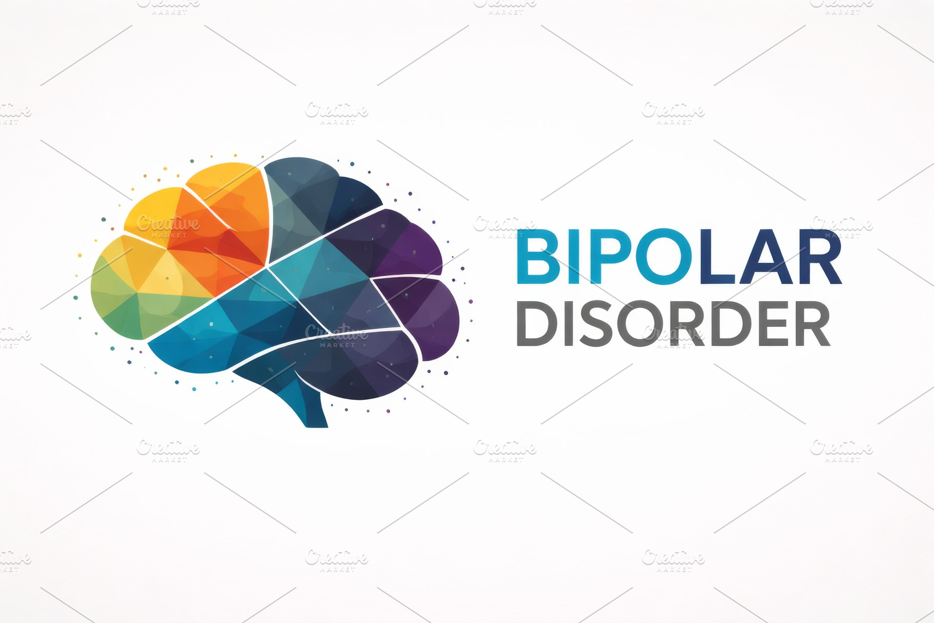 Bipolar disorder brain illustration, a Photo by Dvoevnore photos