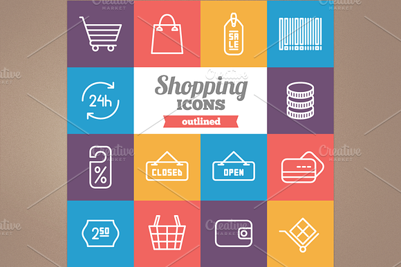 Outlined Shopping Icons