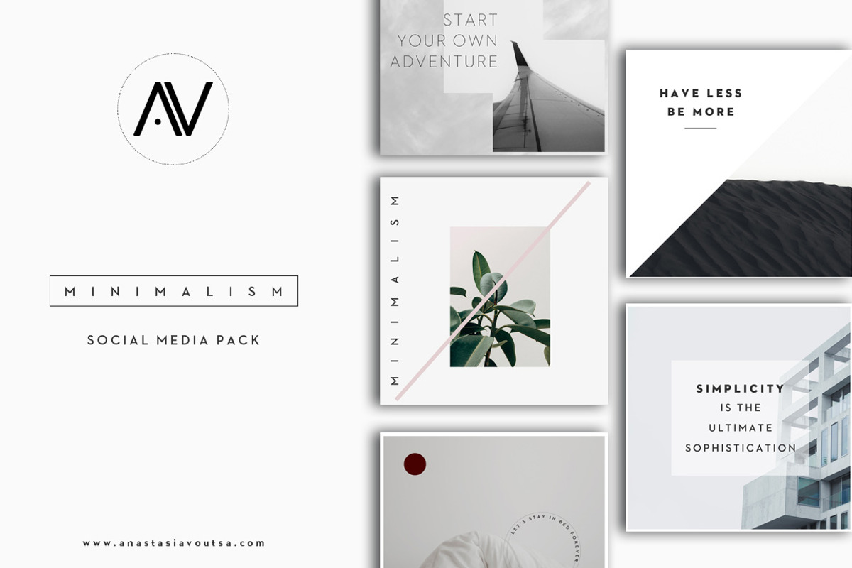 MINIMALISM | Social Media Pack, a Social Media Template by Anastasia_avgr (Photo 1 of 3)