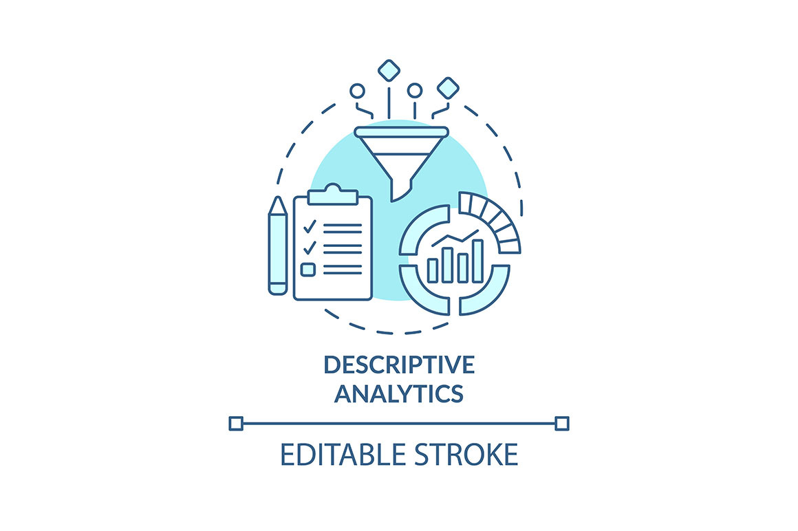 Descriptive analytics svg icon, an Outline Icon by bsd studio ...