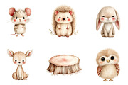 Watercolor Woodland Animals Clipart, an Illustration by Sublimation Artist (Thumbnail 5 of 7)