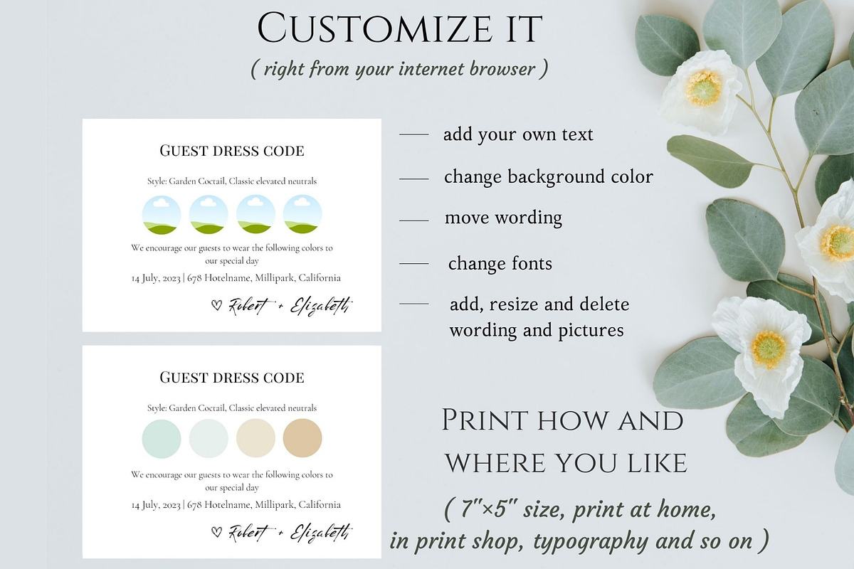 Minimalist dress code attire card, a Card Template by EvaTemplates (Photo 3 of 5)
