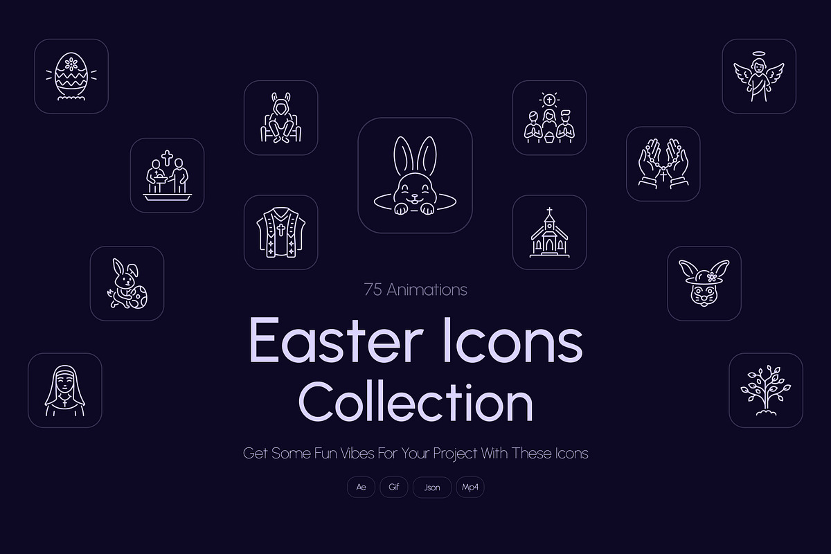 Animated Easter Icons Collection, an Icon by Prosymbols (Photo 1 of 4)