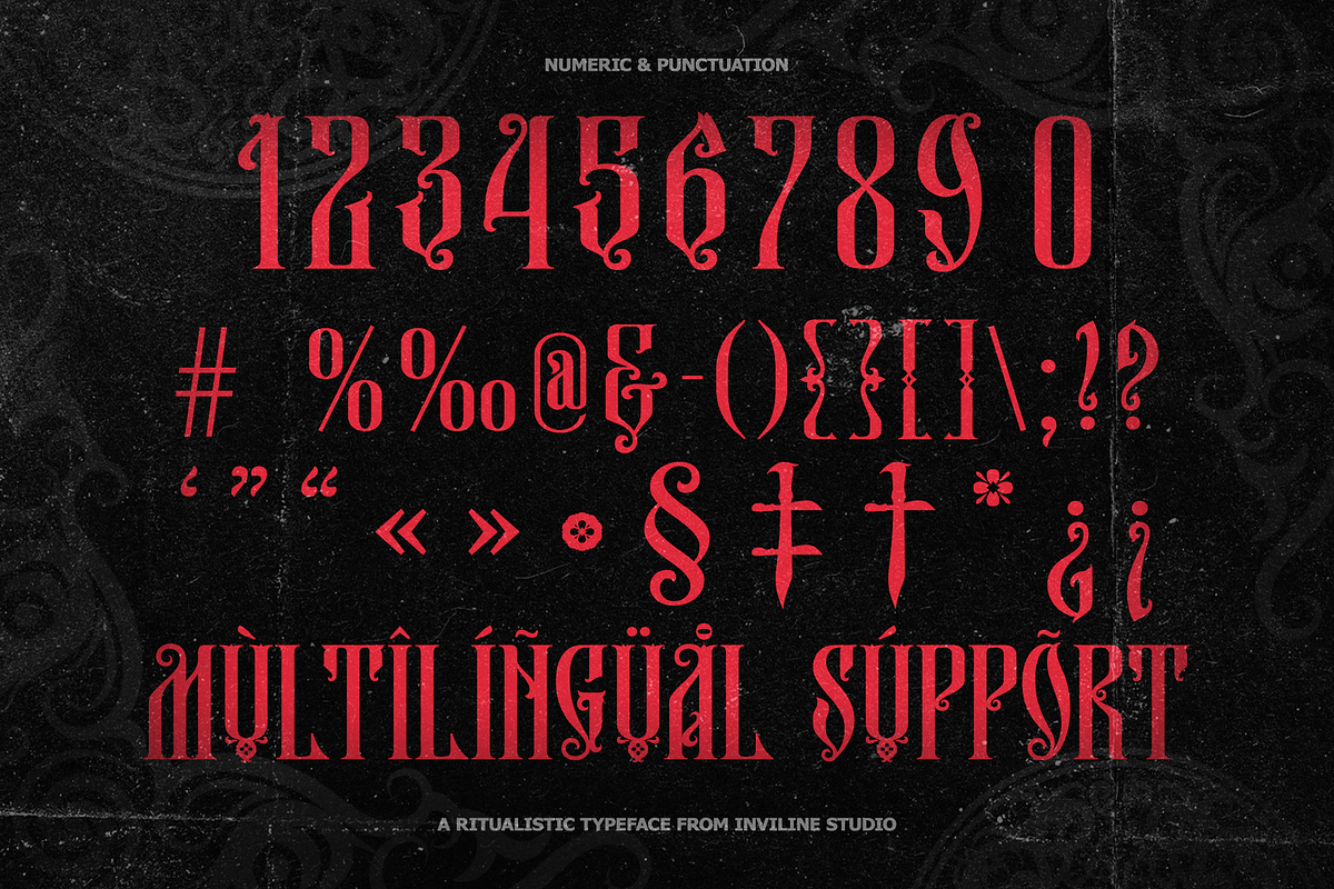 Rohang – Ritualistic Display Font, a Blackletter Font by Inviline.co (Photo 3 of 17)