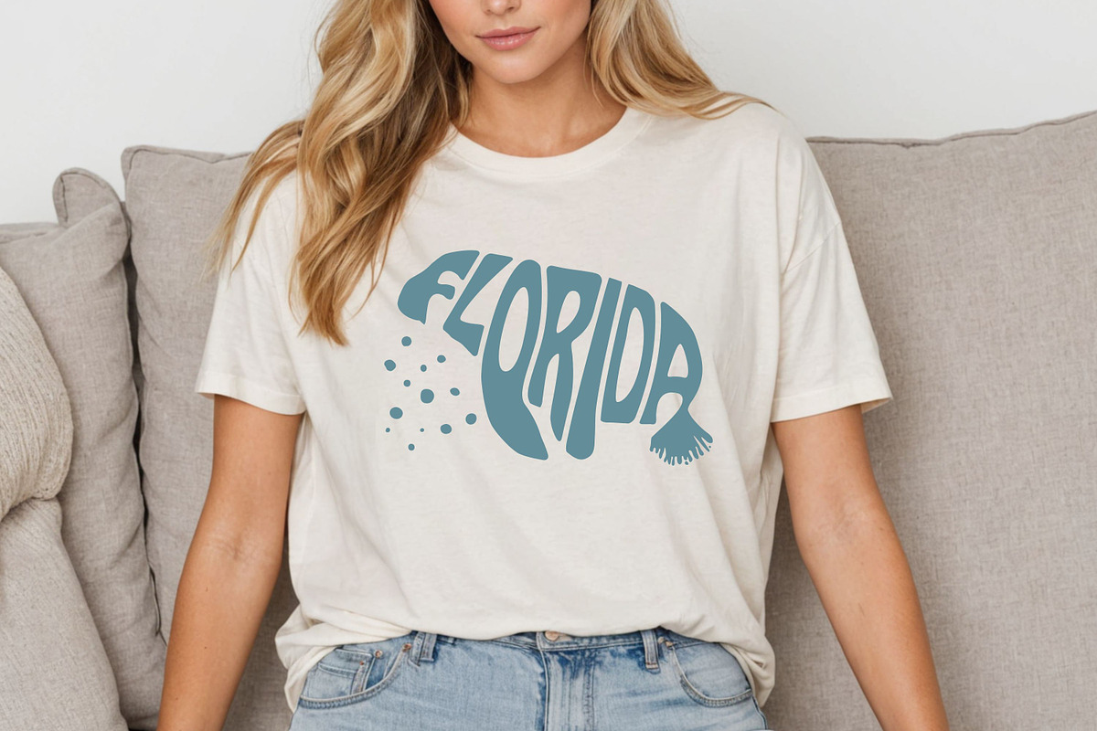 Florida SVG | Manatee Shape Word Art, an Object Graphic by DigitalDesignsLaura (Photo 3 of 4)