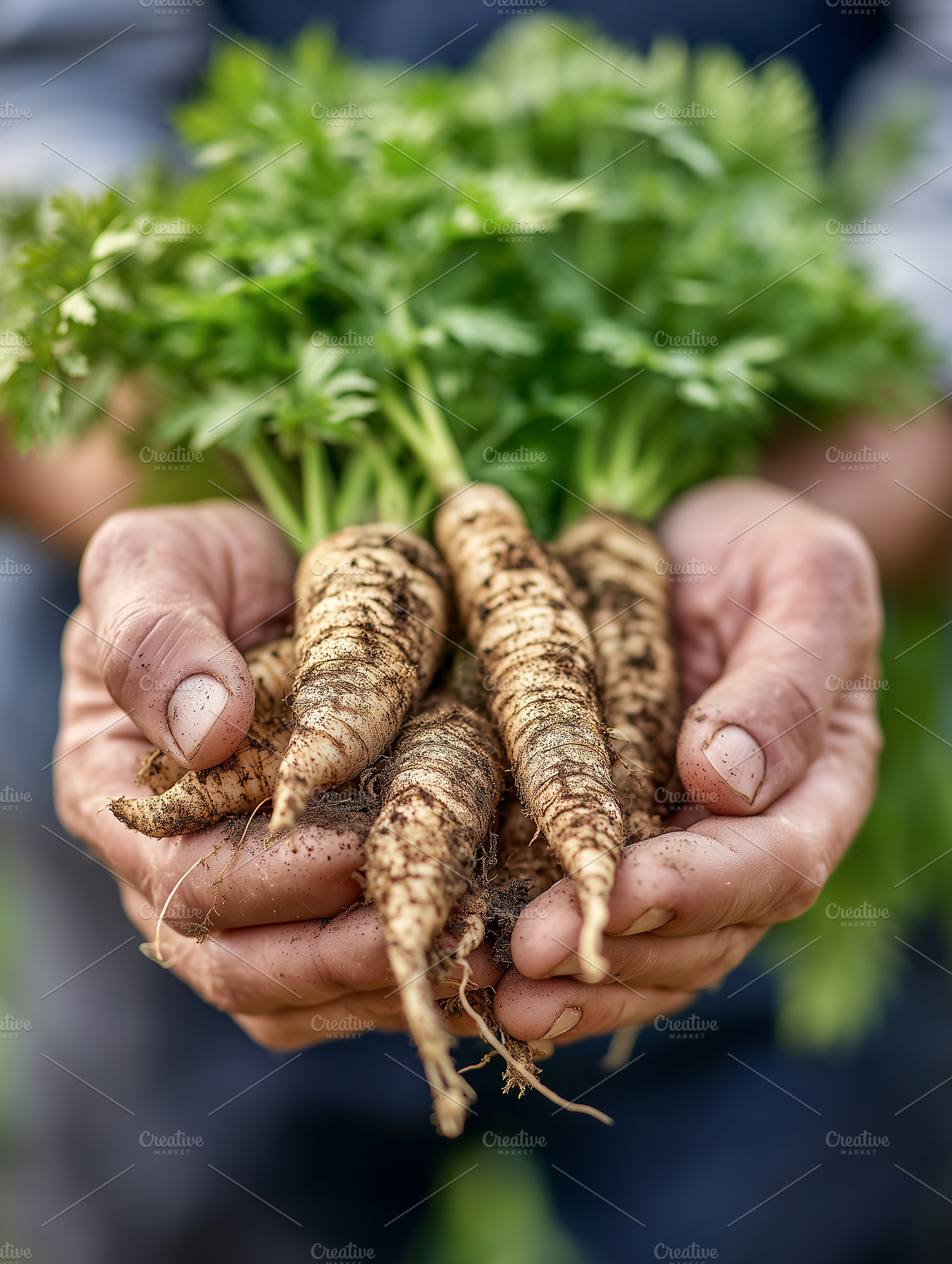 Fresh organic parsley roots with, a Food & Drink Photo by MistyDay