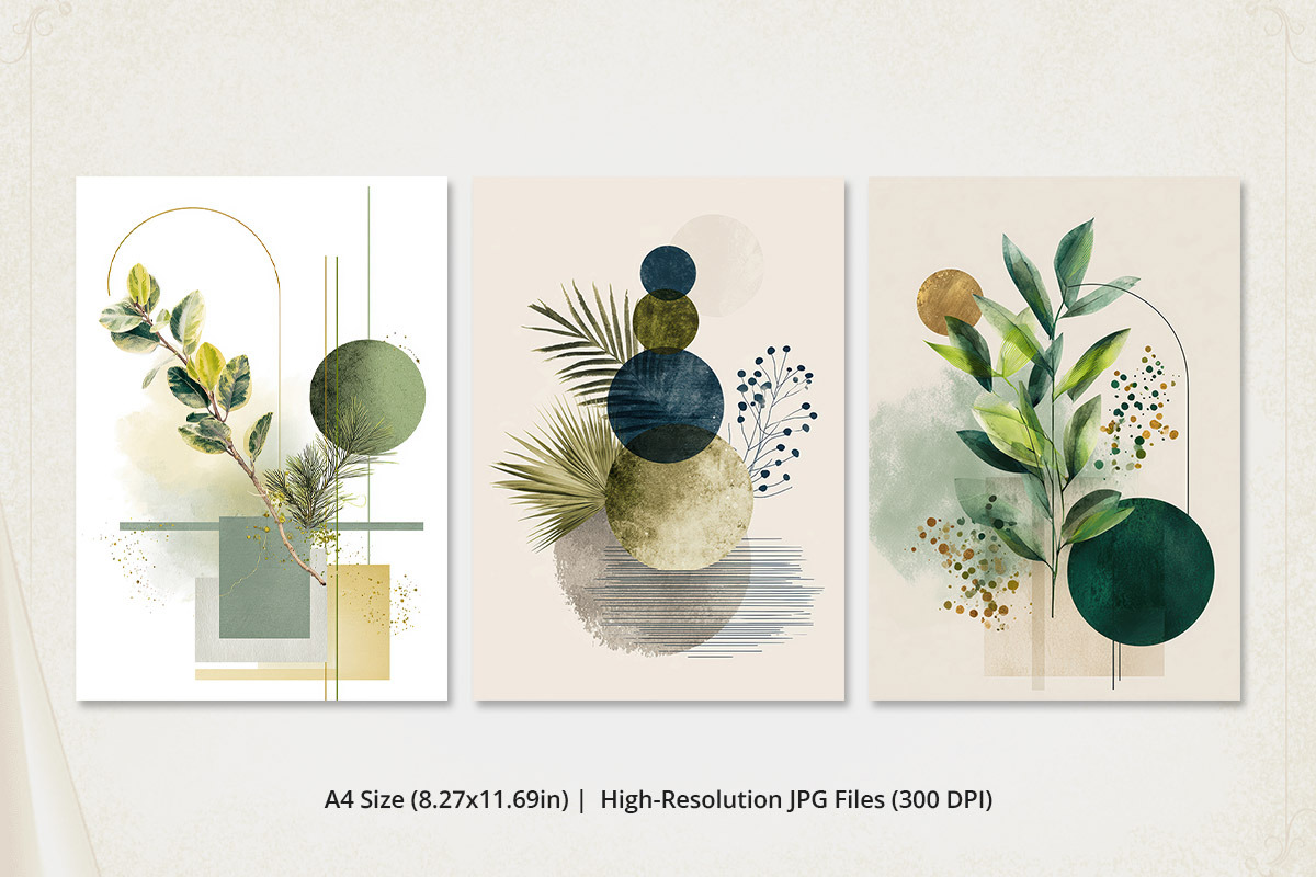 Abstract Botanical Geometric Art, a Poster Template by Pixeness Studio (Photo 2 of 2)
