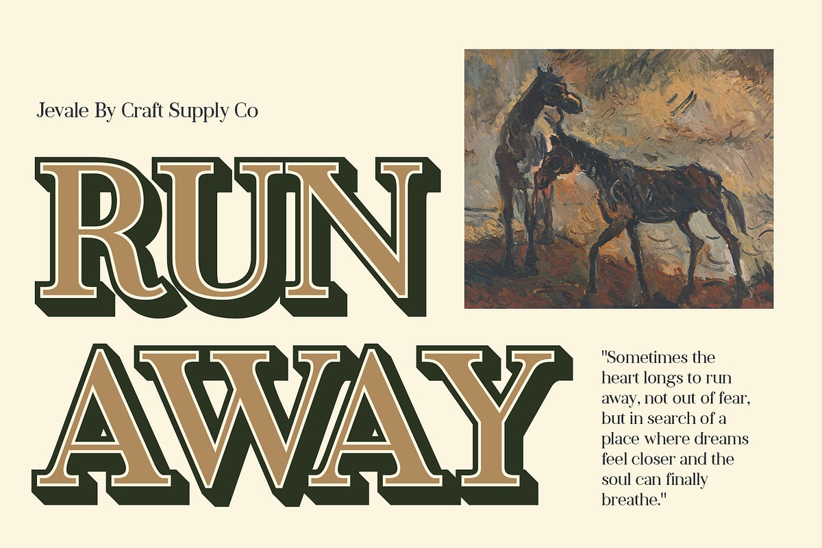 Jevale 3D, a Serif Font by Craft Supply Co. (Photo 2 of 8)