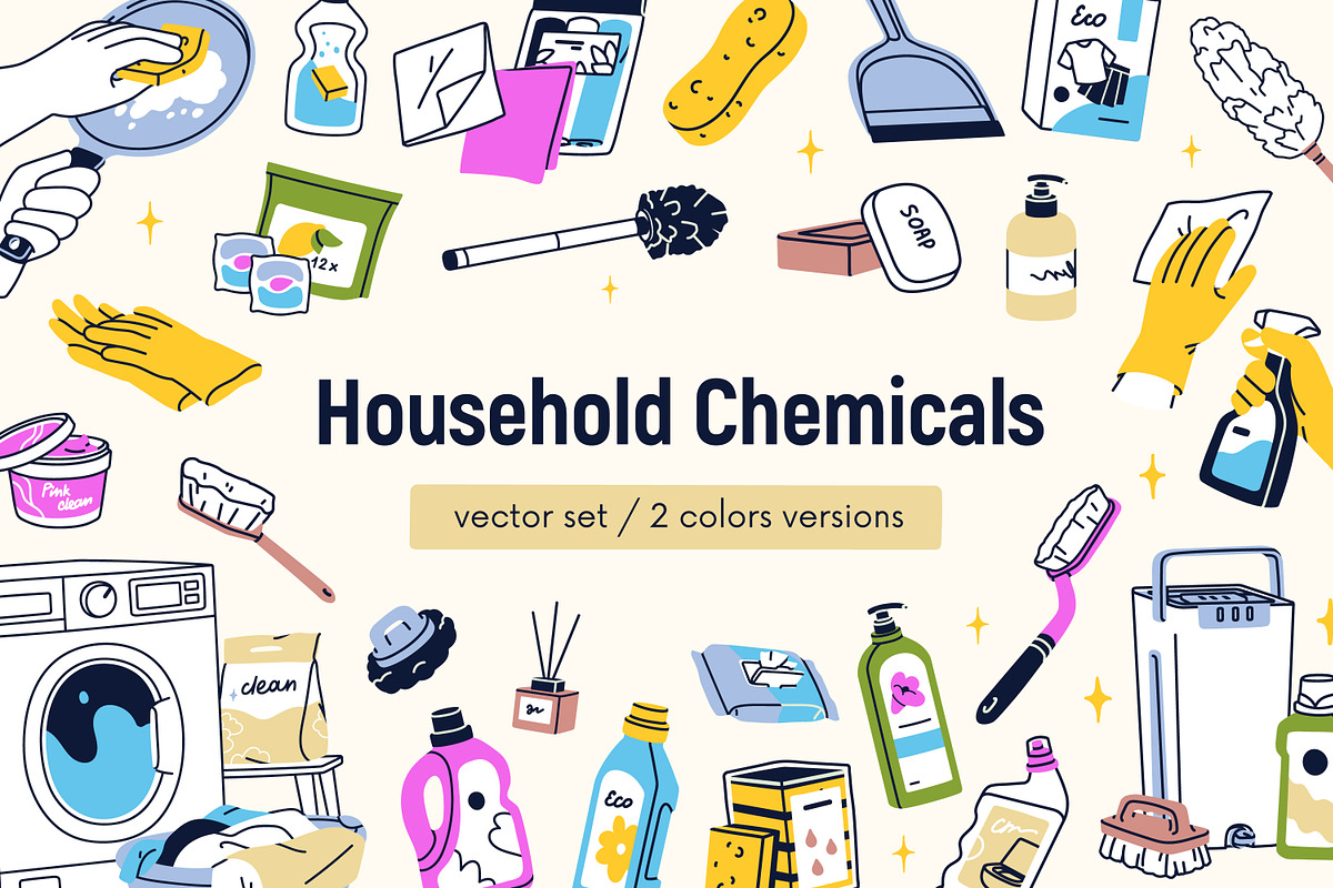 Clean products, household tools set, an Object Illustration by Good Studio (Photo 1 of 5)