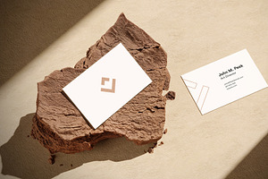 Business Card Mockup On Rock