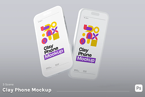 Clay Phone Screen Mockup Set, an Android Mockup by graphicsauce