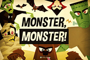 Monster, Monster! Halloween Vectors, an Illustration by Wingsart Studio (Thumbnail 1 of 2)