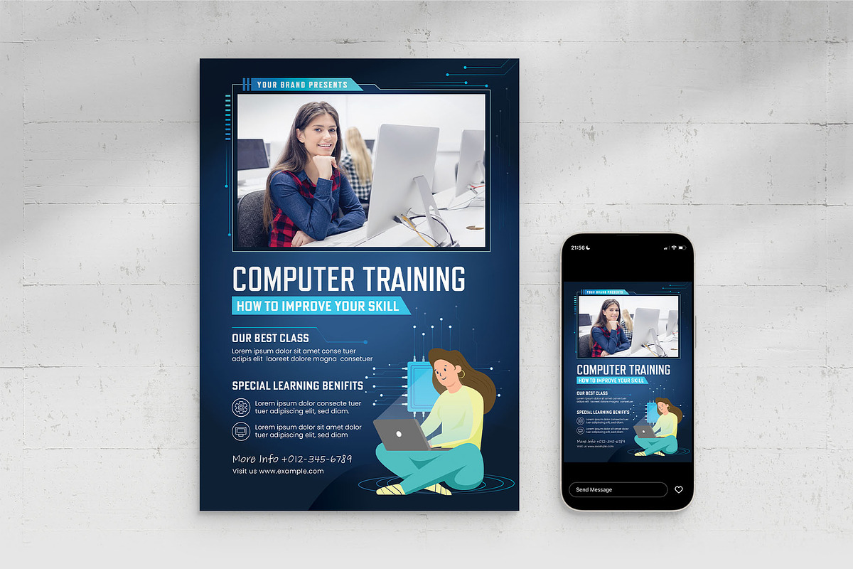 Computer Education Flyer Template, a Flyer Template by BrandPacks