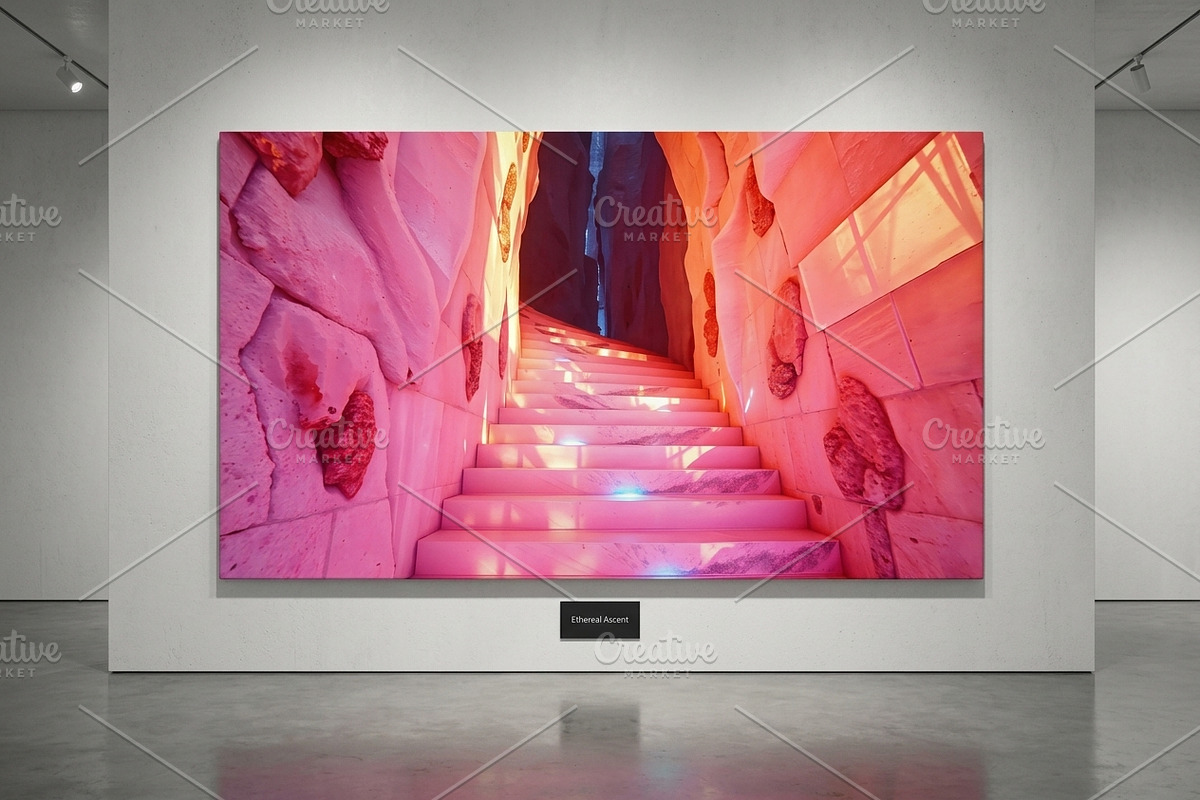Pink Crystal Cave Stairs Stock Photo, a Background Photo by Aura Canyon HQ (Photo 3 of 8)