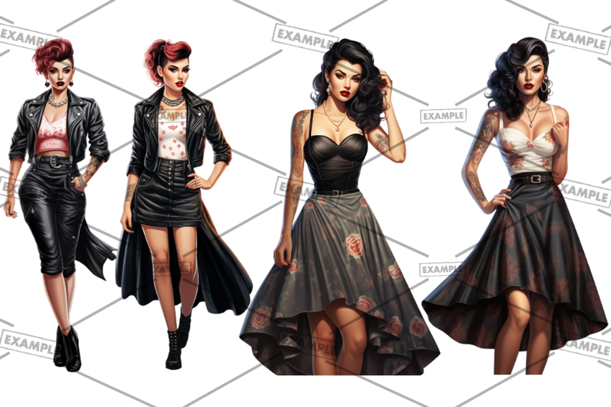 Rockabilly Women Bulk Bundle of 68, a Graphic by Jay Major Designs (Photo 7 of 20)