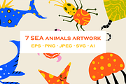 Sea Animals Element, a Graphic by HunEyy (Thumbnail 1 of 10)