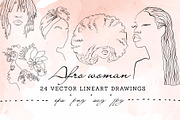 Afro Woman Lineart Hair and Beauty, a Person Illustration by esylvia (Thumbnail 1 of 6)