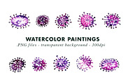 Watercolor Coronavirus Covid-19, an Illustration by Heartmade by Claudia (Thumbnail 2 of 4)