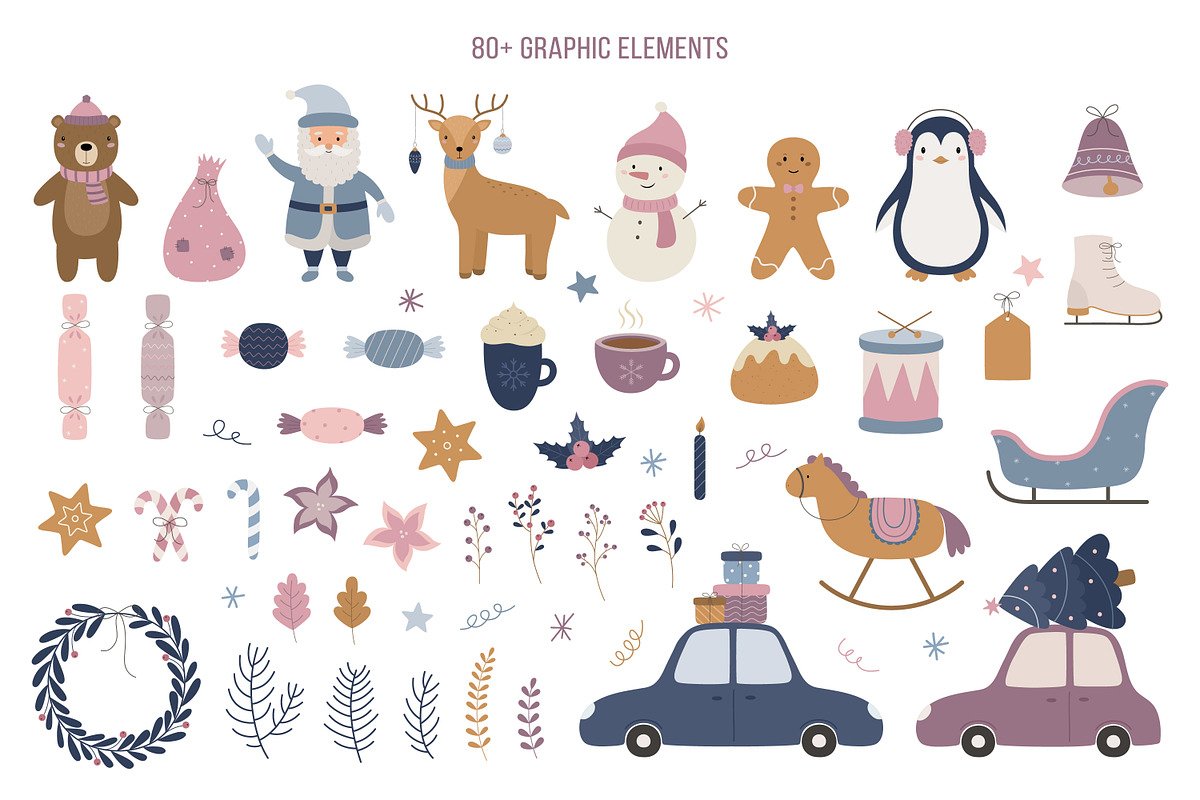 Merry Christmas. Cards & patterns, an Animal Illustration by Guvi-Design (Photo 4 of 10)