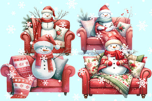 37 Adorable Watercolor Snowmen