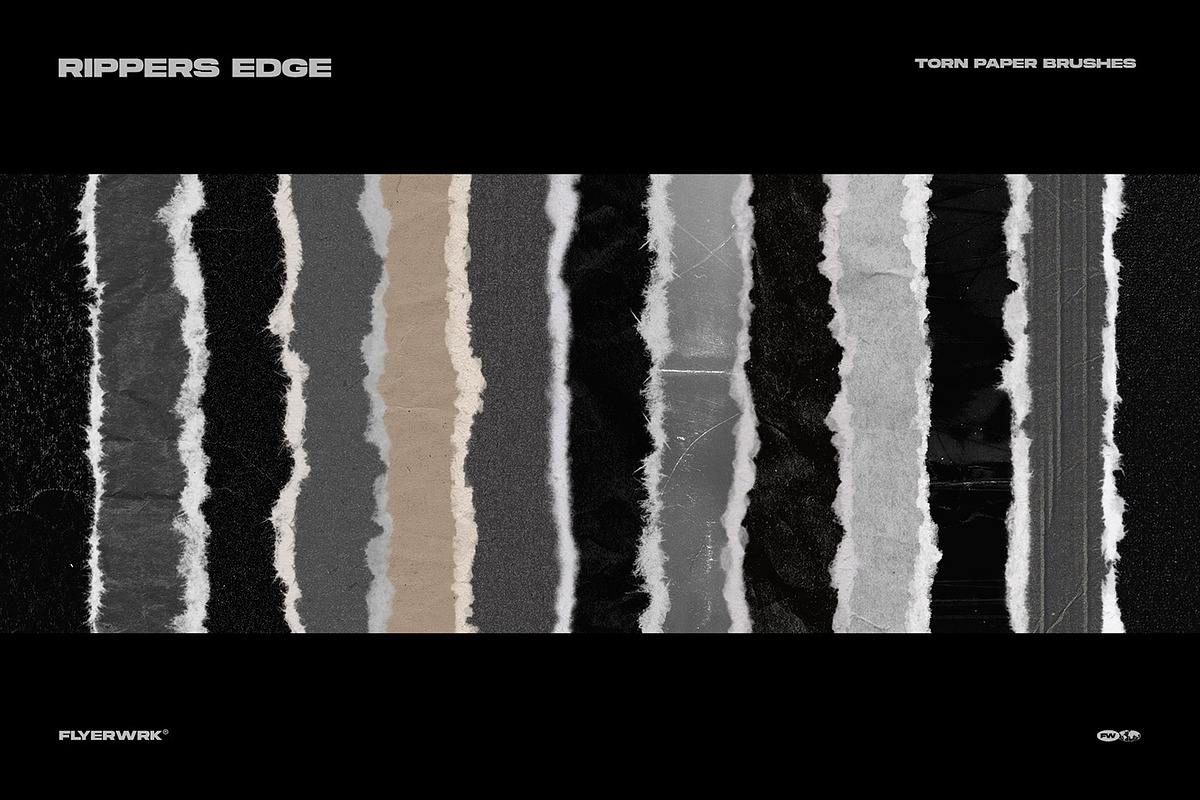 Rippers Edge Torn Paper Brushes, a Brush Add-On by FLYERWRK (Photo 7 of 10)