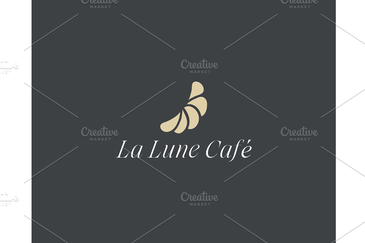 A croissant logo. Bakery cafe sign