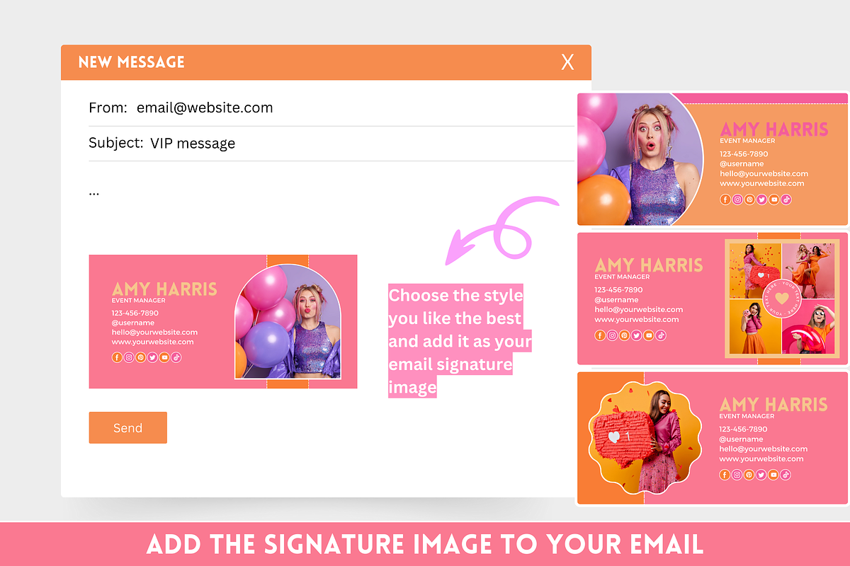 Canva Email Signature Templates, an Email Template by SunshineStudioBoutique (Photo 4 of 10)