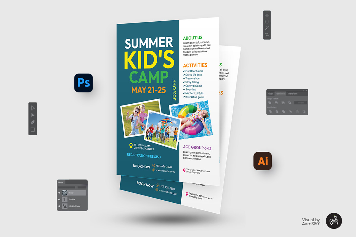 Summer Camp Flyer Template, a Flyer Template by Aam360 (Photo 2 of 3)