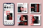 Red & Black Fashion Layouts, a Social Media Template by MightyDesign (Thumbnail 1 of 8)