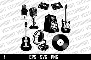 Set of the music instruments., an Object Illustration by Vectorhight