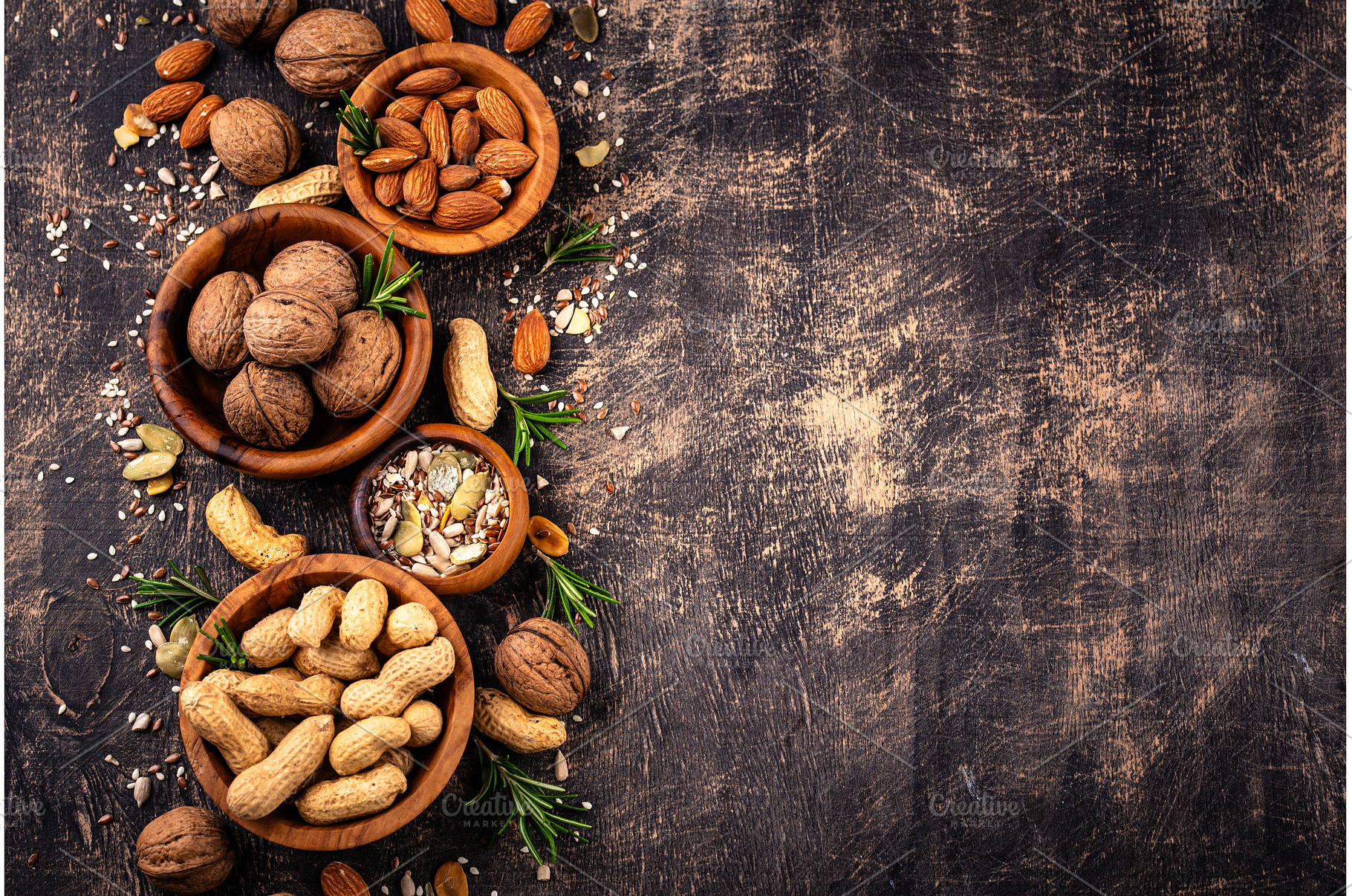 Assortment of different nuts and, a Food & Drink Photo by Yulia Furman