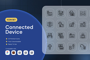 Connected Device Icon, an Outline Icon by Nathaya Studio