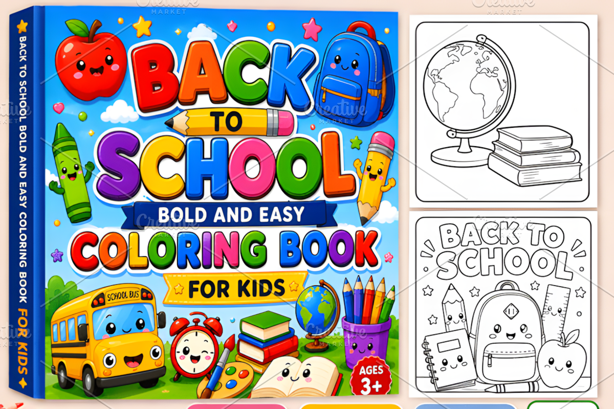 Bold Easy Back to School Coloring, a Decorative Illustration by Coco Bloom (Photo 1 of 3)
