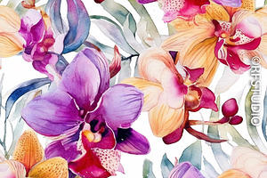 Exotic Orchids Seamless Bundle 1